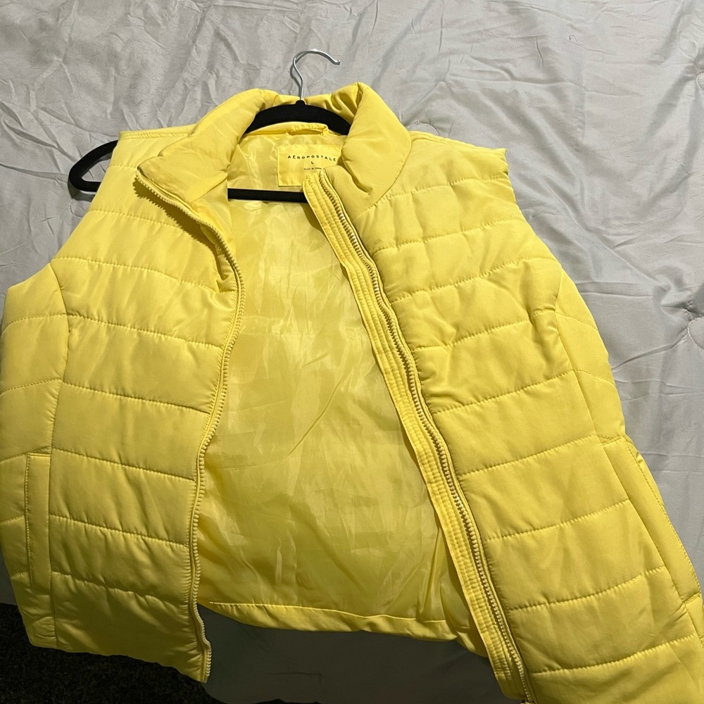 Aeropostale yellow puff vest